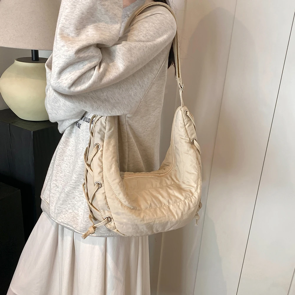 

Женская стильная сумка для пельменей, большая вместительная модная сумка на плечо с регулируемым ремешком, легкая сумка в форме полумесяца, простая сумка-саквояж