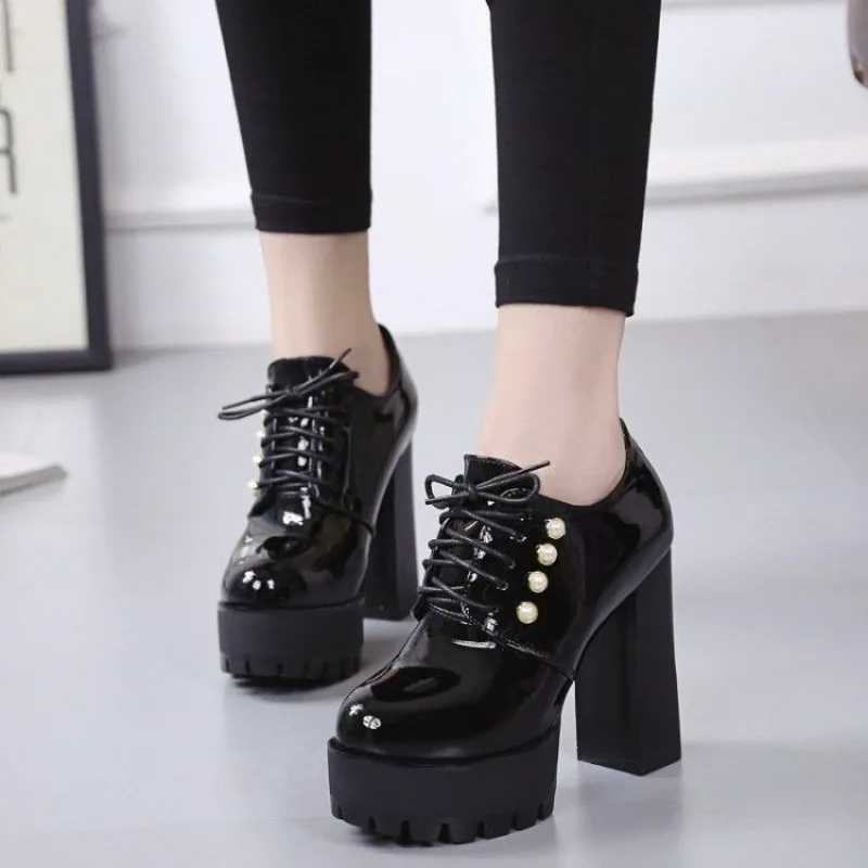 2026 Spring/Autumn New 12cm Thick Heel Women's Shoes Fashion Hentian High Heel Shoes Single Shoes pumps