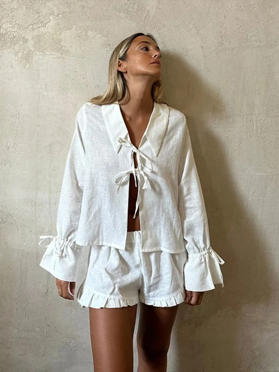 

Loose Lace up irt orts Women's Casual Sport Suit Comfortable Breathable Autumn Collection Faionable Student orm