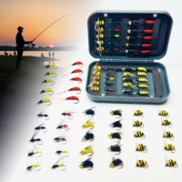 Fly Fishing Flies Kit 24Pcs/40Pcs Fly Fishing Dry/Wet Flies Assortment Realistic Insect Lure Artificial Bait Kit with Fly Box