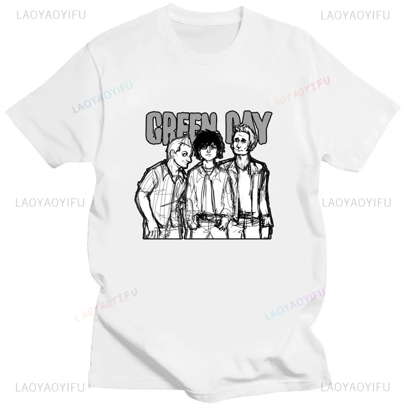 Green Day 'Listoto Americano Albuum Cover' T-shirt Uomo Donna T-shirt oversize Novità Divertente Streetwear Estate Comoda maglietta