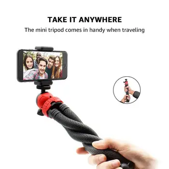 เดสก์ท็อปแบบพกพาขาตั้งกล้อง Octopus Travel โทรศัพท์มือถือขาตั้งกล้อง Monopod Selfie Stick สําหรับ iPhone กล้อง DSLR Gopro 12