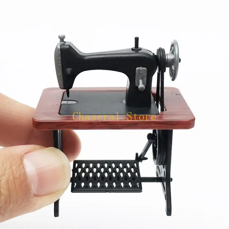 E7CE Detailed Sewing Machine Model Miniature Furniture For Dollhouses Scene Display