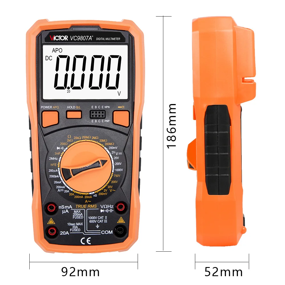 

victor VC9807A+ 19999 Counts Manual Range Measure Voltage Current Resistance Capacitance Electrical tester True RMS Digital Mult