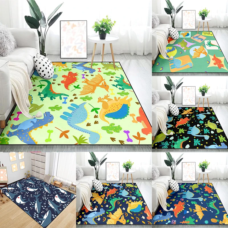 Cartoon Dinosaurs Area Rugs for Kids Lovely Animal Pattern Carpet Dinosaur Rug for Bedroom Living Dinning Room Bedroom Floor Mat