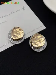 2022 the New Metals Have Irregular Round Earrings Fashion Simple Personality Big Earrings Women Jewelry Gift Travel Accessories