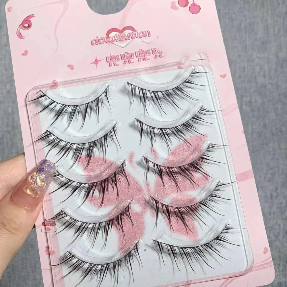 고대 토끼 시리즈 가짜 속눈썹 전체 줄무늬 기울어 진 비행 가짜 속눈썹 자연 두꺼운 밀도 거짓 속눈썹 여우 눈 메이크업