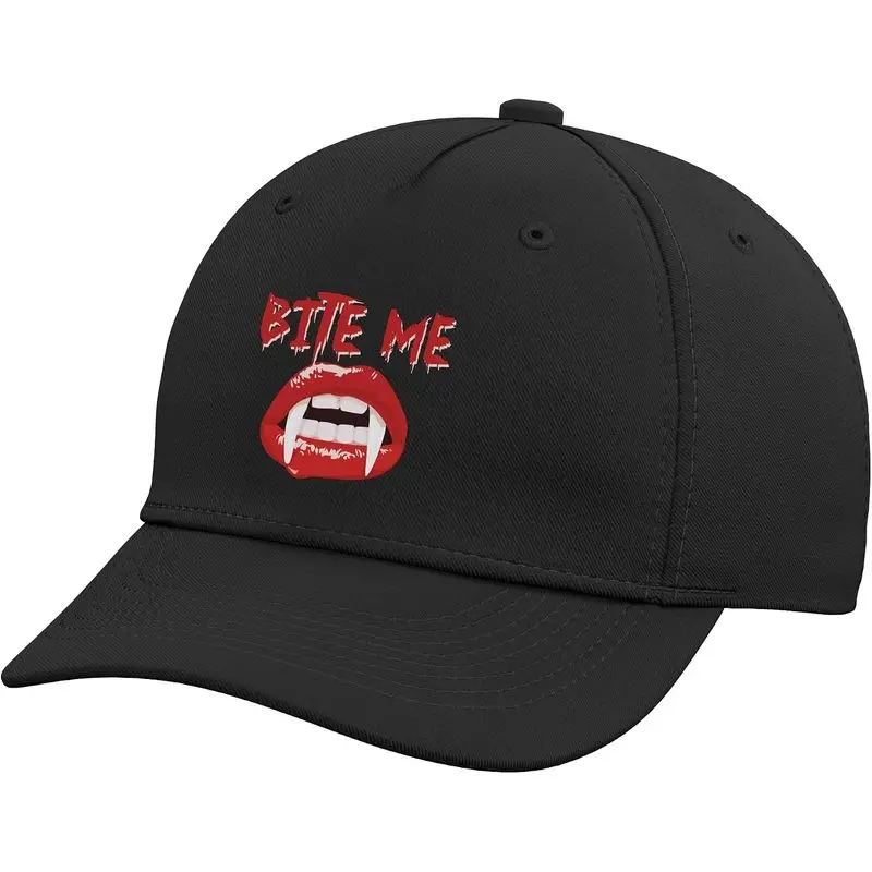 Bite Me Vampire Fangs Bite Me Adjustable Baseball Hat