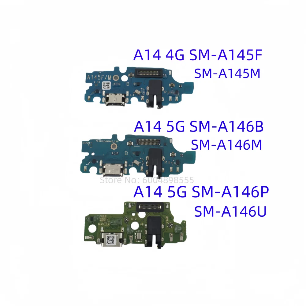1pcs USB Charging Port Base Connector For Samsung Galaxy A14 4G SM-A145F SM-A145M A14 5G SM-A146B SM-A146M A14 5G SM-A146P A146U