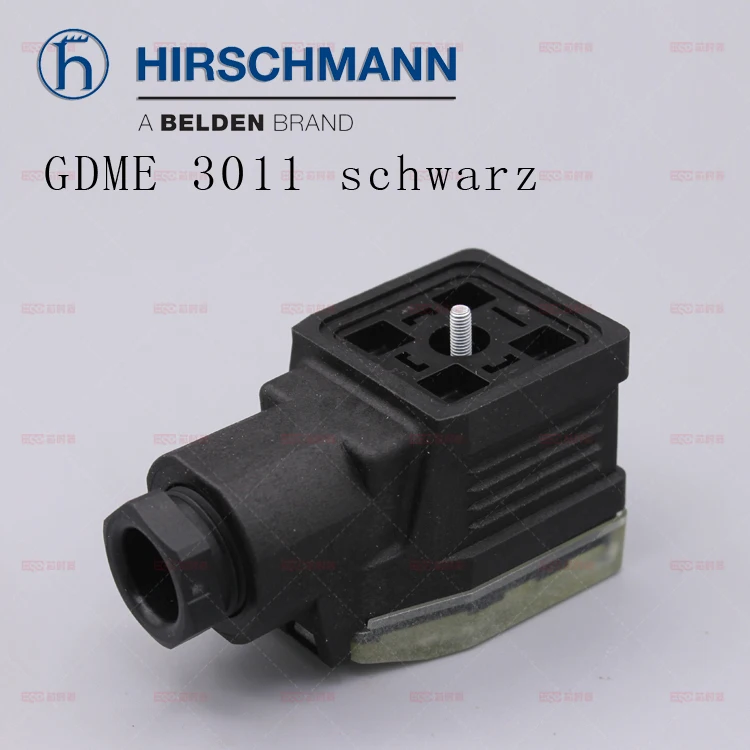 Hirschmann B12 GDME 3011 Hydraulic Solenoid Valve Sensor Connection Plug Original Germany 933022-100 for Industrial Equipment