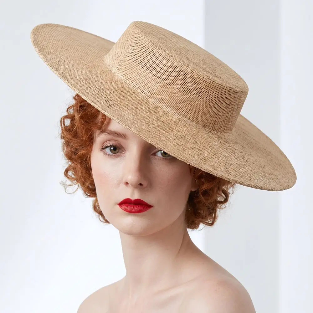 Exquisite Solid Color Fascinator Base Wide Brim 33 CM Vintage Fascinator Hat Headpiece Multiple Colors Masquerade Top Hat Girl