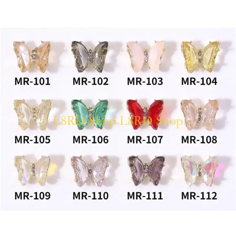 L8RD 12 CORES PROFISSIONAL CRISTAL ARTE PROFISSIONAL PARA VIDRO BORBERFLY PARA ACESSORES MANICURE MANICURA DO