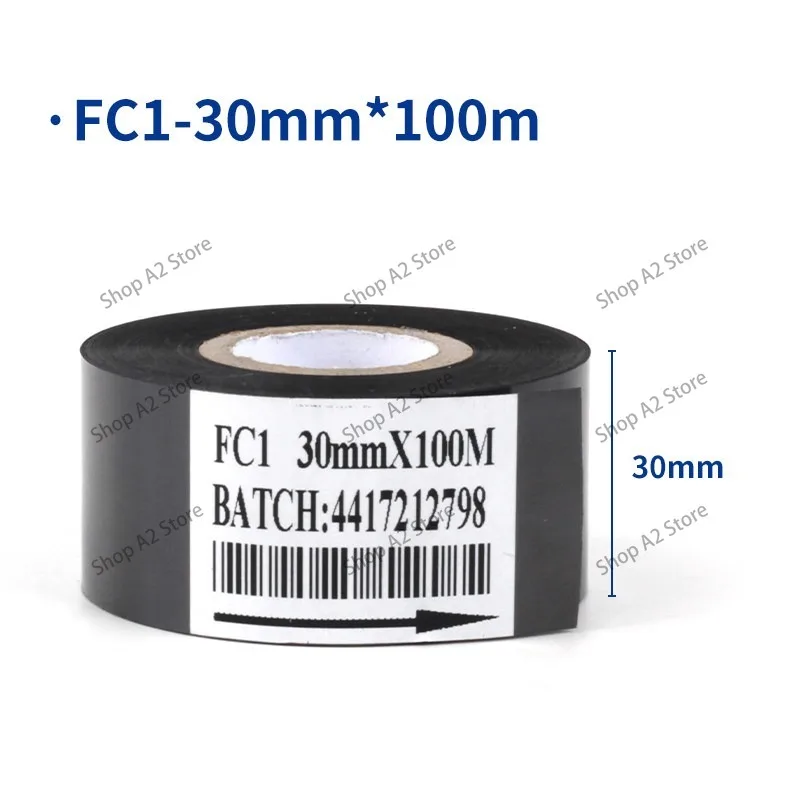 FC2 Thermal Printer Ribbon Ink Thermal Transfer Ribbon Round Black Belt Code Tape  Packaging Machine Heat Transfer Date Ribbon
