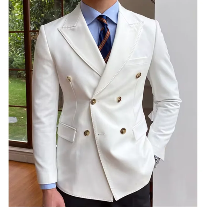 

Британская мужская спортивная куртка, двубортный повседневный пиджак, свадебный деловой пиджак, фрак для социального банкета