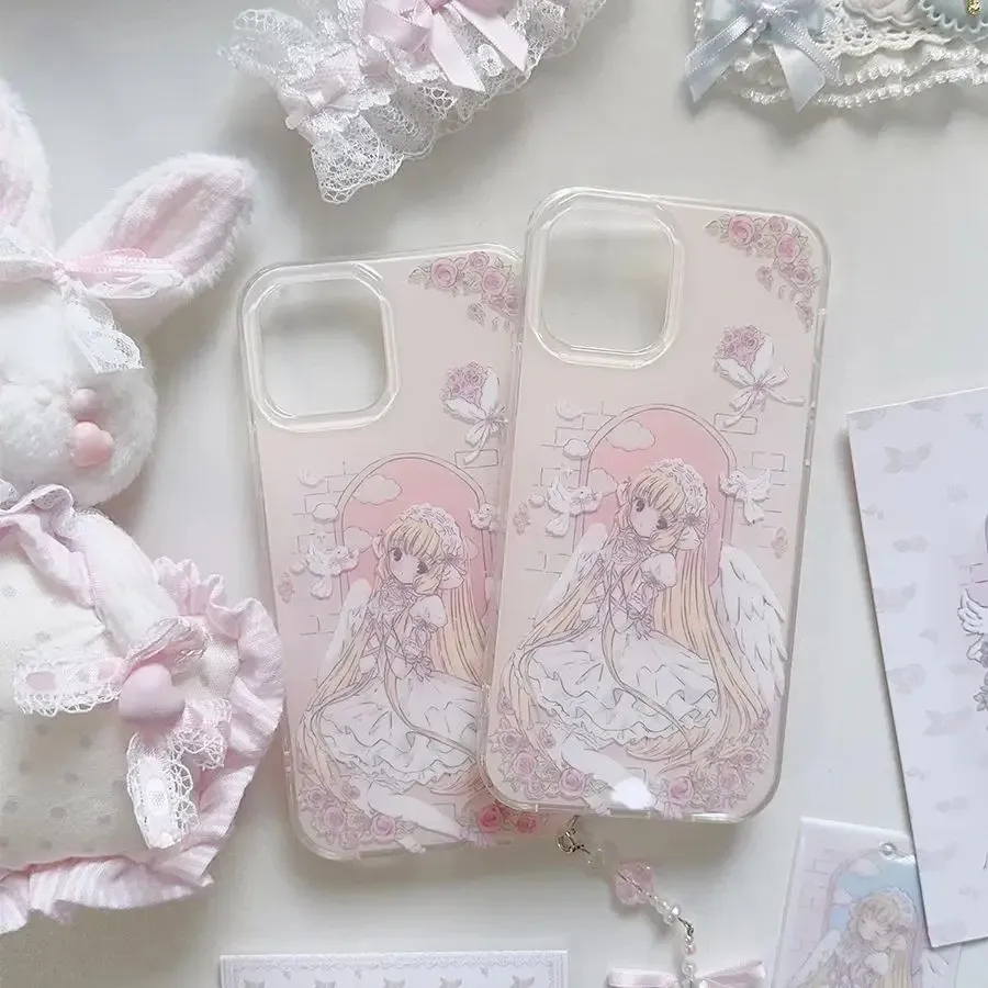 Cute Angel Anime Girl Pink Phone Case for Samsung Galaxy A37 A57 A17 A56 A36 A26 A73 A55 A54 A53 A52 A34 A33 A23 A13 4G 5G Cover