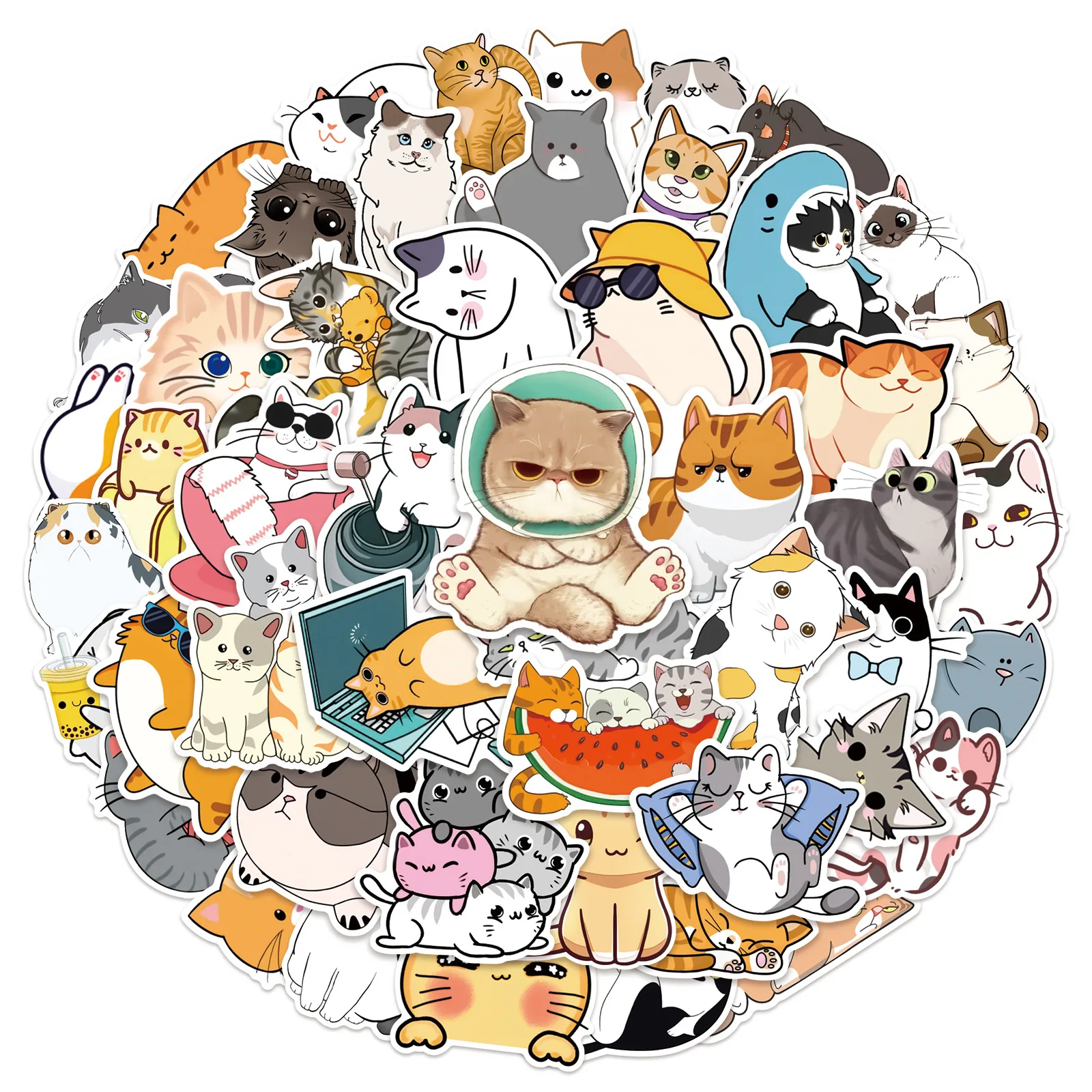 10/30/50PCS Fashionable Anime Cat Sticker Suitcase PVC Skateboard Laptop Refrigerator Mobile Phone DIY Decoration Decal Wholesal