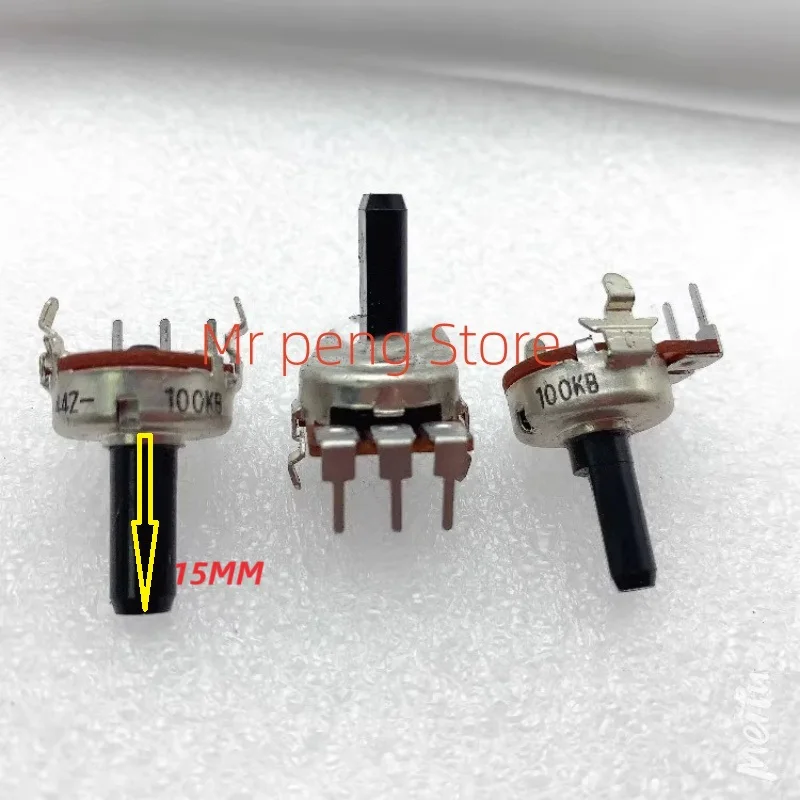 

2pcs for South Korea Type 161 Potentiometer single B100K with mid-point shaft length 15mm half-shaft volume potentiometer