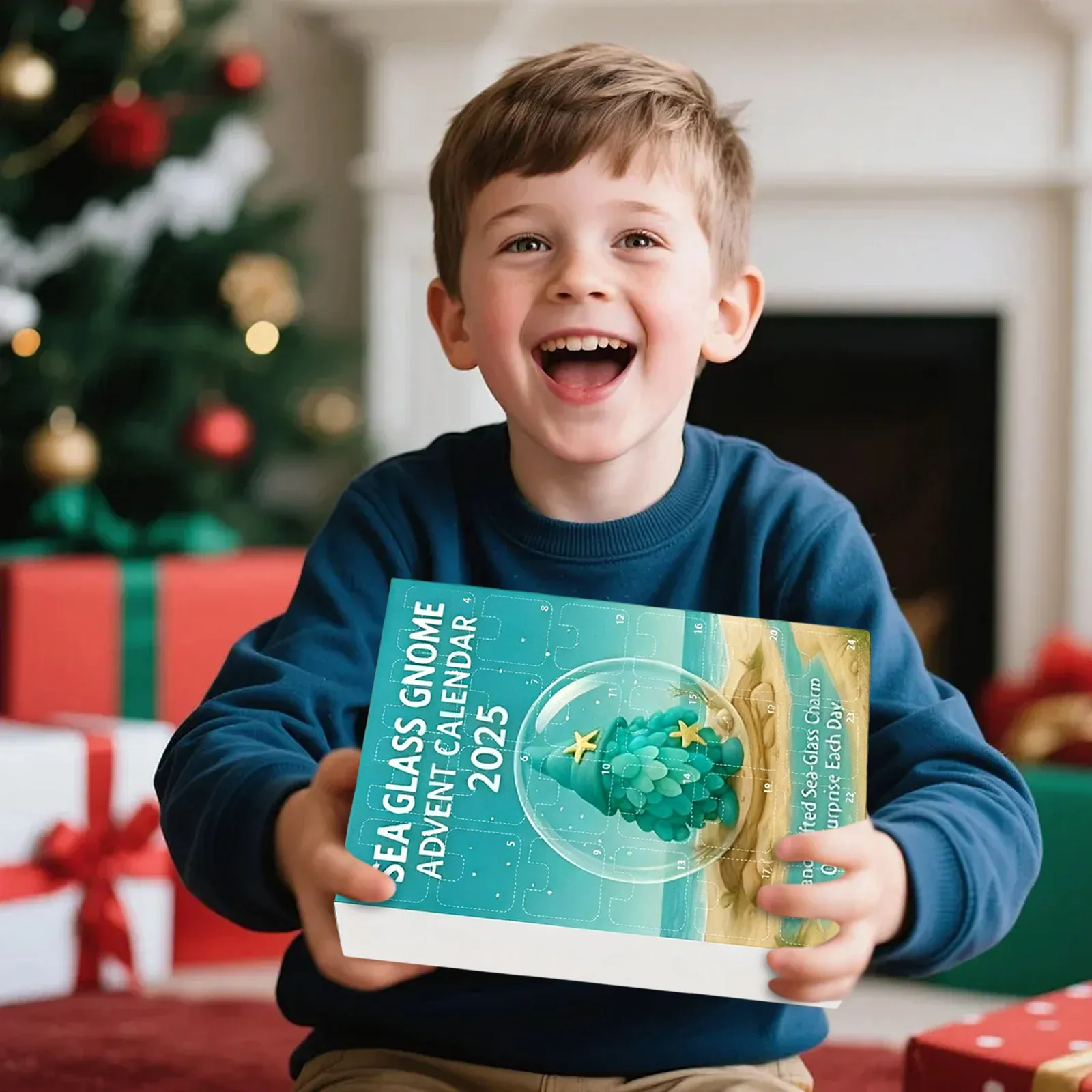 Craft Lights Battery Operated with Timer Christmas Gnome Advent Calendar 2025 Sea Glass 24 Battery Lights with Timer Christmas