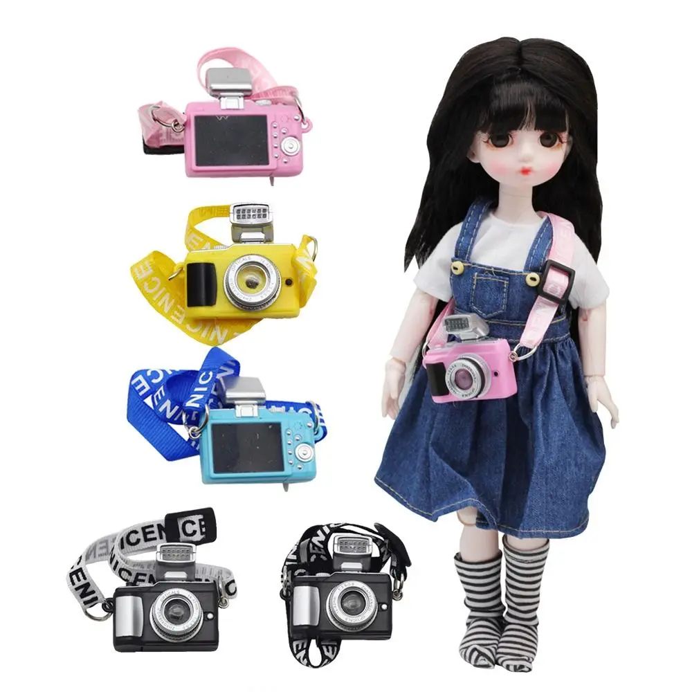 1Pc Mini Camera for Labubu Doll 15-20cm Miniature SLR Camera for 1/3 1/4 1/6 BJD Dollhouse Decoration Accessories