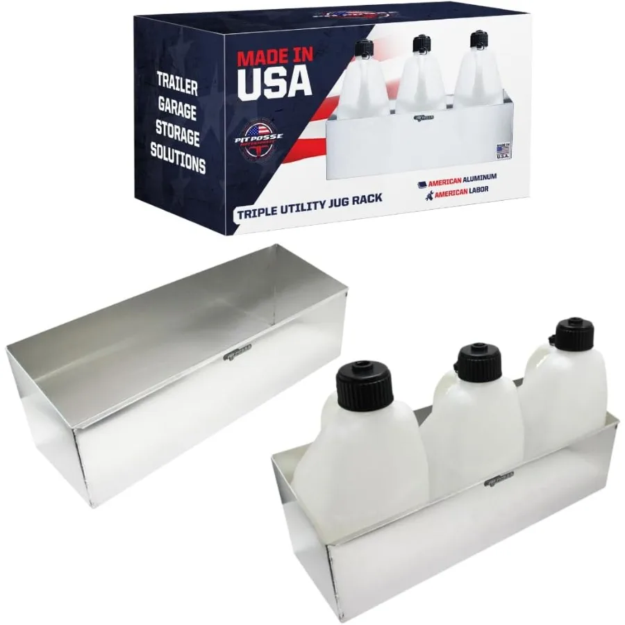 

436 Тройная универсальная полка для кувшина для топлива, полка 34,5 подходит для 3 кувшинов на пять галлонов, сделано в США, закрытый гоночный прицеп, гаражный магазин, хранилище