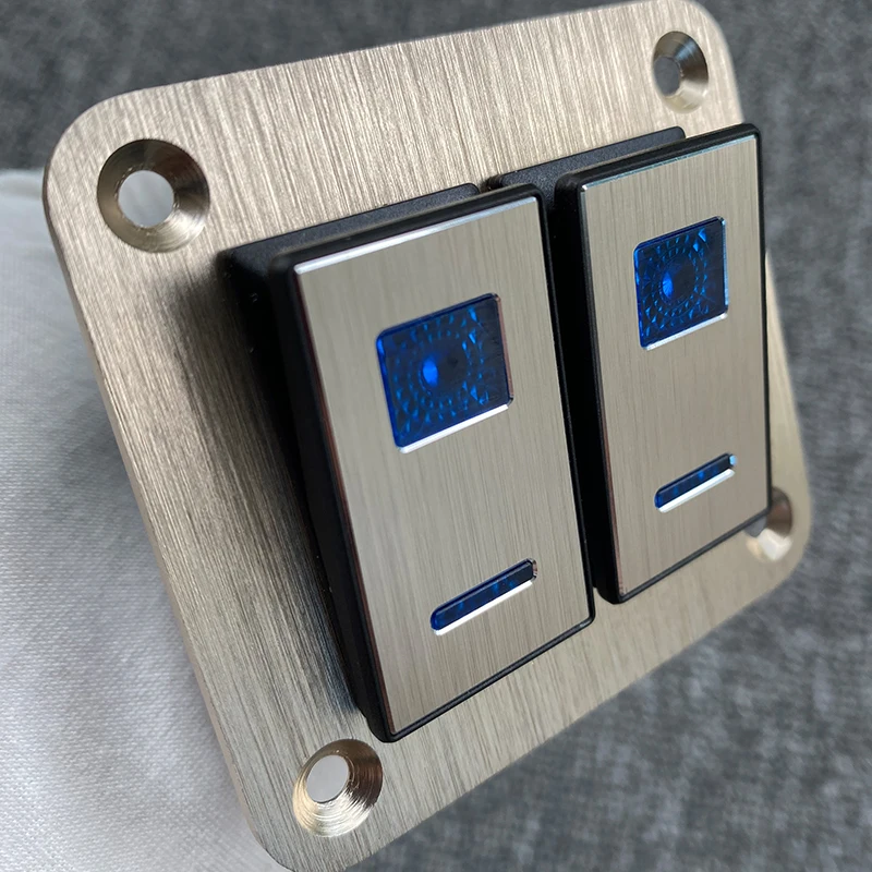 

Metal New 2-8 Gang Car Rocker Switch Panel Car Boat Light Toggle Breaker For Car Truck Caravan Automobile Marine Boats Dual LED