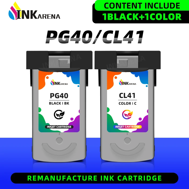 

Inkarena Compatible Ink Cartridge PG-40 CL-41 PG40 CL41 For Canon Pixma MP140 MP150 MP160 MP180 MP190 MP210 MP220 MP450 MP470