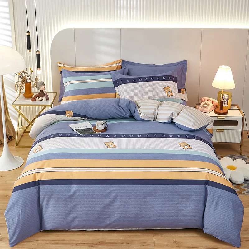 

3PC 100% Cotton Duvet Cover Set Country Style Quilt Cover 1PC Duvet Cover 2PC Pillowcase Cotton Single Double Queen King Bedding