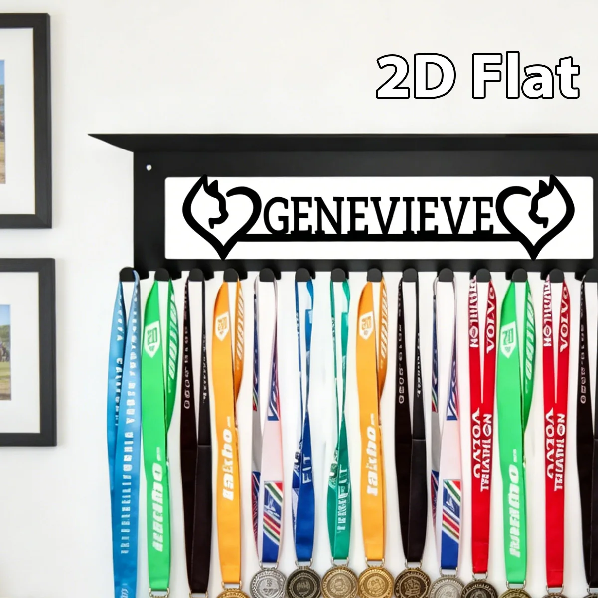 1Pc Custom Linear style cat Metal Medal Holder Rack,Hang Metal Wall Art,Home Decor Sports Award rack storage rack,Birthday Gift