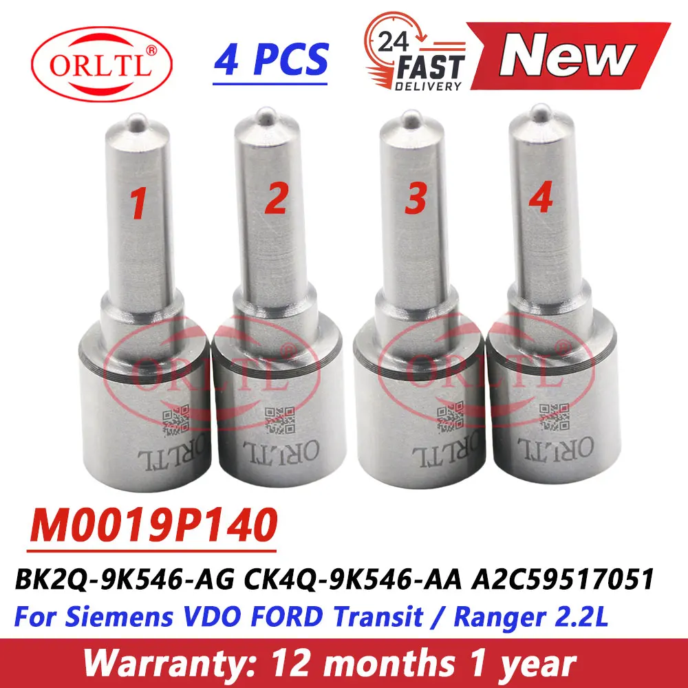 

4PCS M0019P140 New Nozzle Injector BK2Q9K546AG CK4Q-9K546-AA A2C59517051 BK2Q-9K546-AG For Siemens VDO FORD Transit Ranger 2.2L