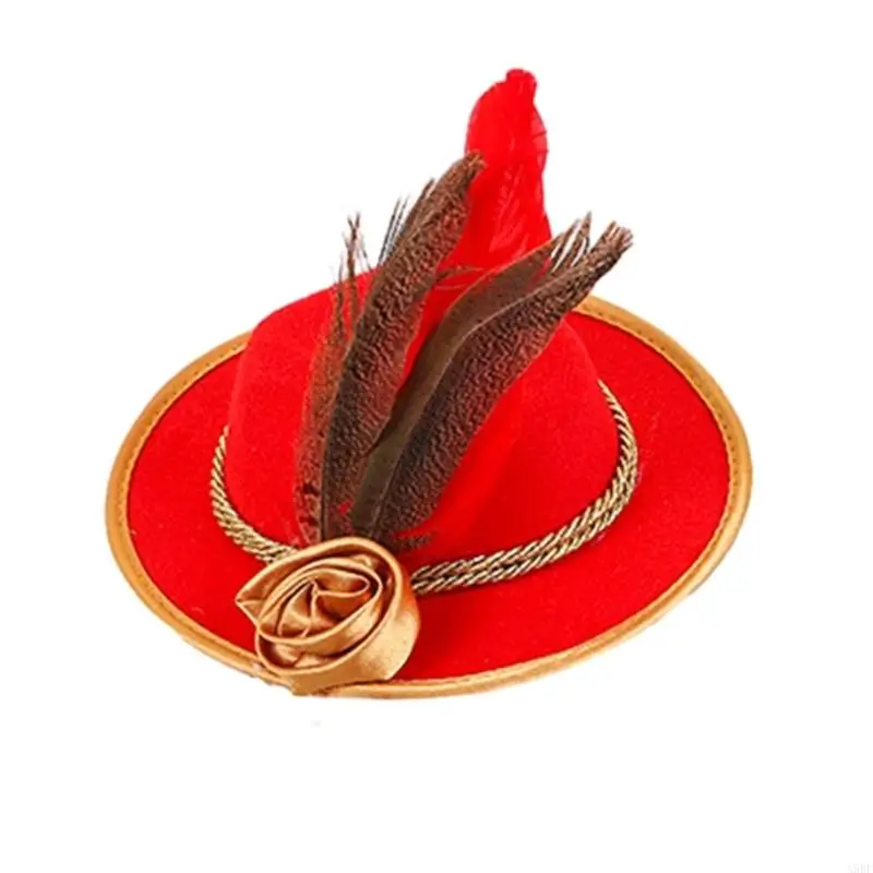 A9BF Elegant Fascinator Top Hat Pillbox Hat for Women Cocktail Tea Party Headwear Exquisite French Fascinator for Halloween