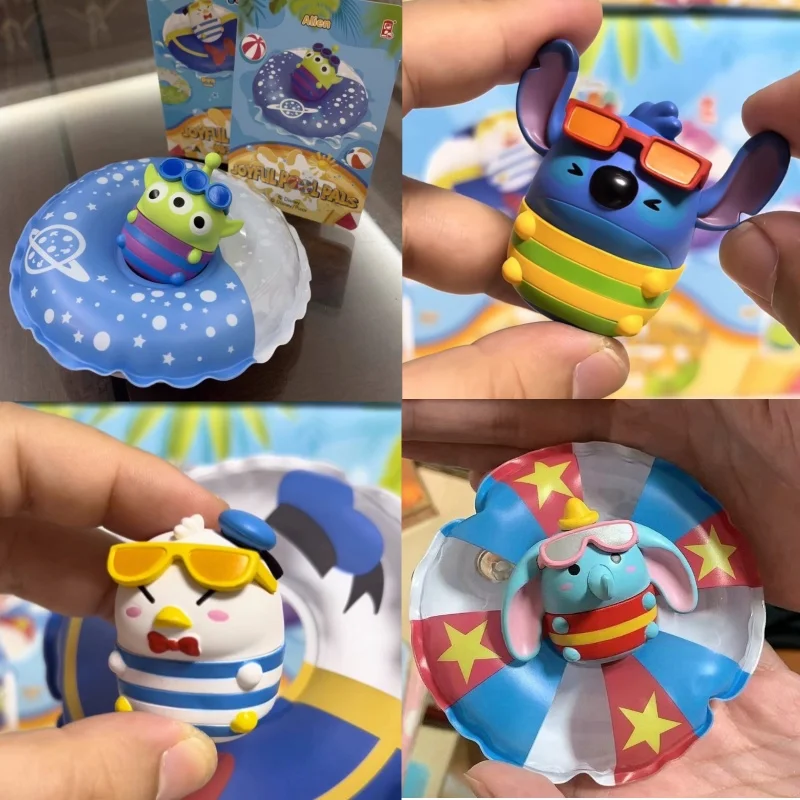 New Disney Travel Friends Blind Box Desktop Decoration Cartoon Donald Duck Stitch Summer Toy Ornaments Children'S Birthday Gift