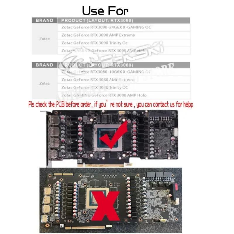 Imagem -02 - Bykski N-st3090xg-x-v2 Gpu Bloco de Água para Zotac Rtx3090 3080 Jogos oc Trindade Amp Holo Placa Gráfica Vga Cooler