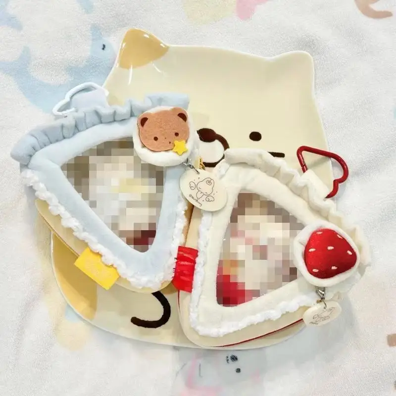 Cake Slices Baby Bun Display Bag Cute Storage Pouch With Clear Window & Keychain Charm For Doll Display Anime Kpop Merch Decor - view 4