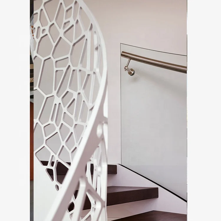 Modern Wooden Steps Stainless Steel Glass Stair Rails