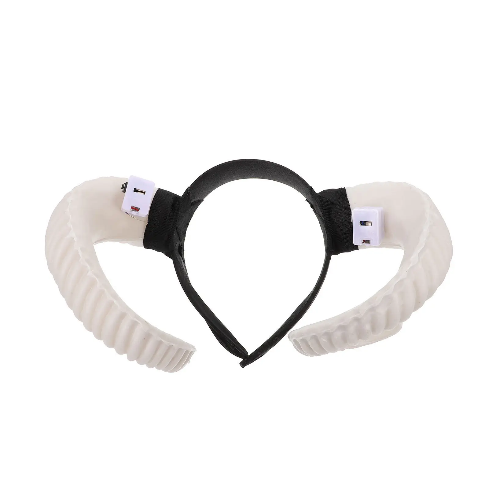 1Pcs Glowing Sheep Horn Headband Halloween Party Hairband White Ghost Festival Decoration Fun Creative Headdress Unique Gift