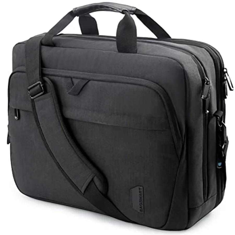 

18 ch Laptop Bag, Expandable Briefcase, Computer Bag Men Women, Laptop Shoulder Bag, Work Bag Busess Travel Office - Black