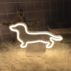 Sinal de néon personalizado usb cão led luz de néon sinal noturno decoração do quarto das crianças mesa luz lâmpadas criativo presente aniversário