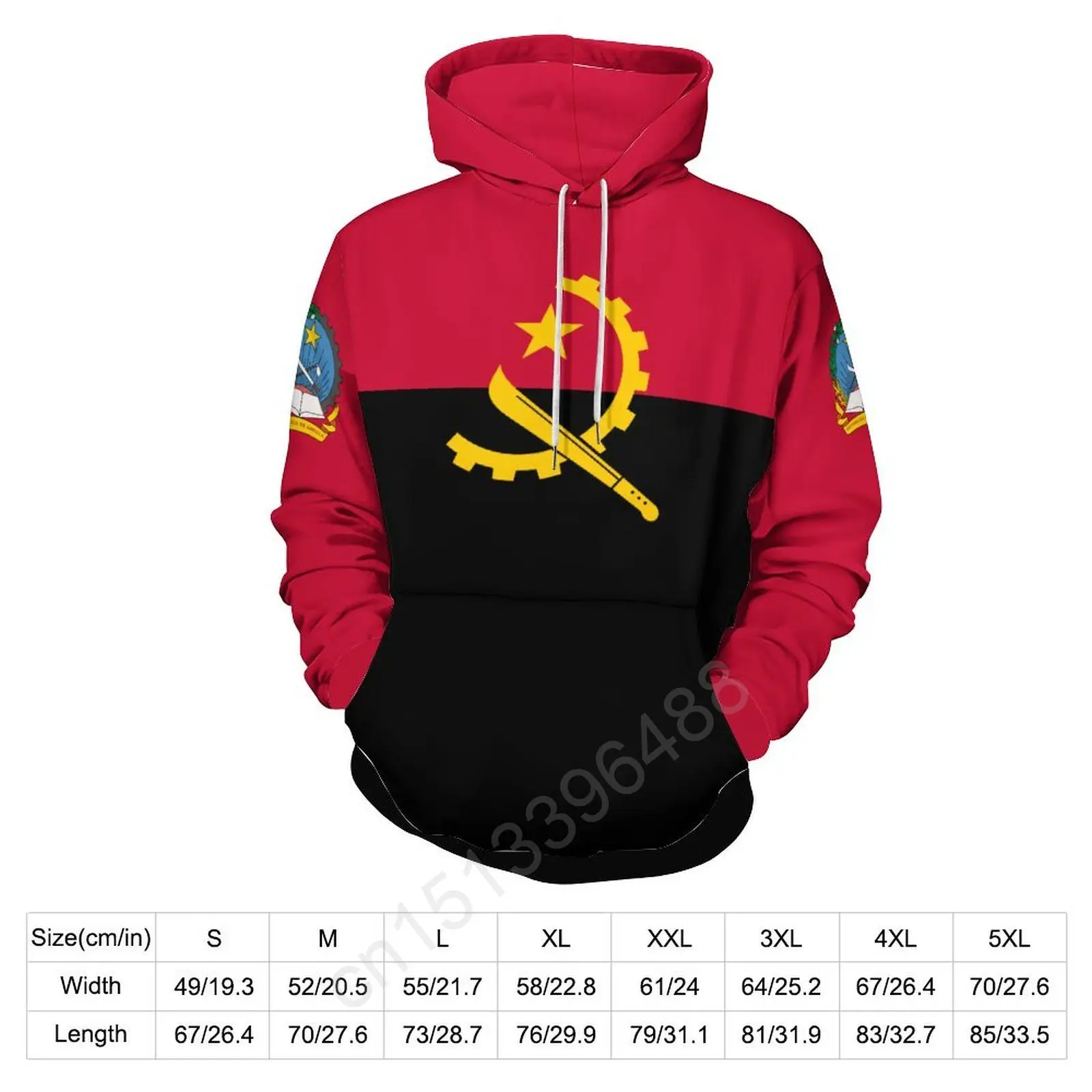 Angola Country Flag 3D Hoodie Polyester Cool Men Women Harajuku Sweatshirt Unisex Casual Pullover Hoodies Custom Name