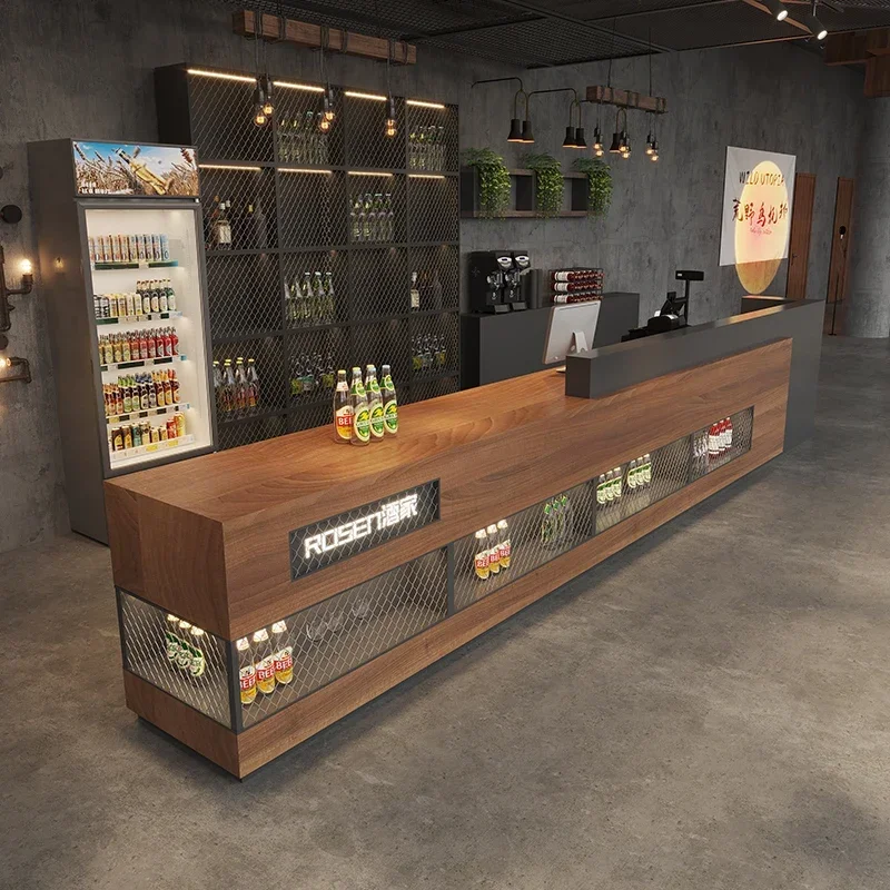 Customized Industrial Style Restaurant Cashier Bar Milk Tea Dedicated Front Desk Reception