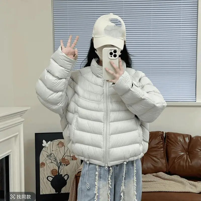 

Куртка на хлопковой подкладке для девочек, осенне-зимняя модная куртка с воротником-стойкой, корейская версия, свободное универсальное пальто, допамин, новый стиль, хит продаж