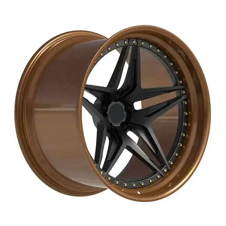 luxury cars new design 2-piece forged wheel rims 5x120 5x112 5x1143 21 inch 5 spokes rims forged wheels Passenger Cars