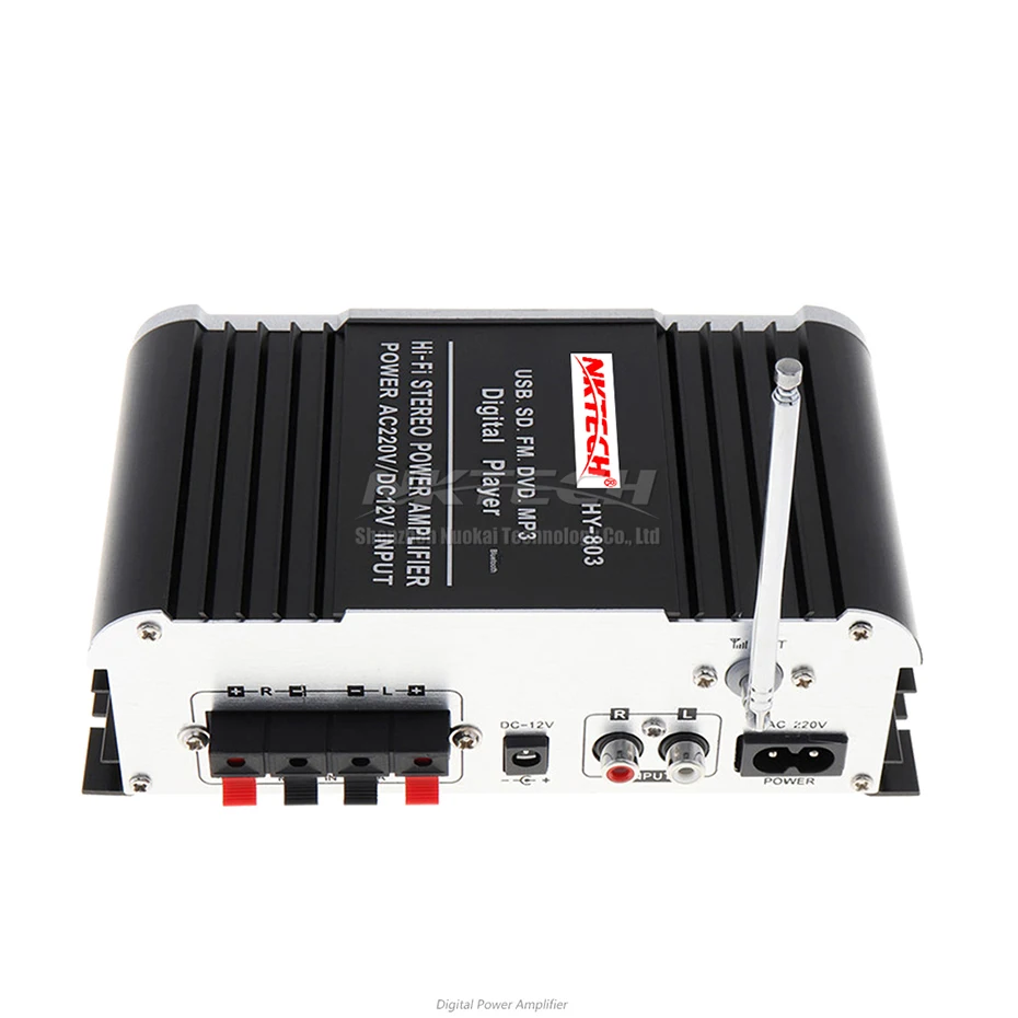 NKTECH HY-803 Amplifier Bluetooth Car Power Digital Audio Player 2x 41W Hi-Fi Stereo BASS USB SD MP3 DVD FM DSP DC12V 220-240V