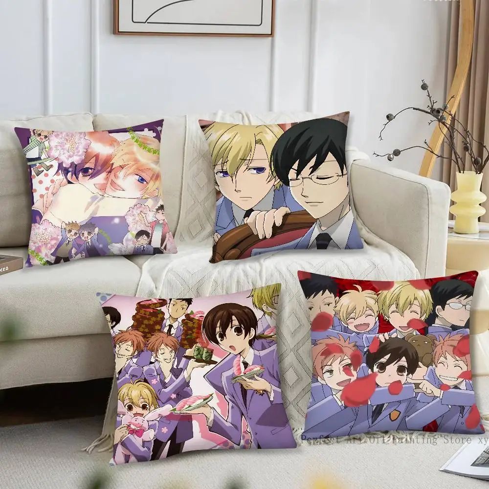 1pc Anime O-Ouran High School Host Club Pillow Case Fashion Square Pillowcase Bedroom Sofa Room Ins Decoration Leisure