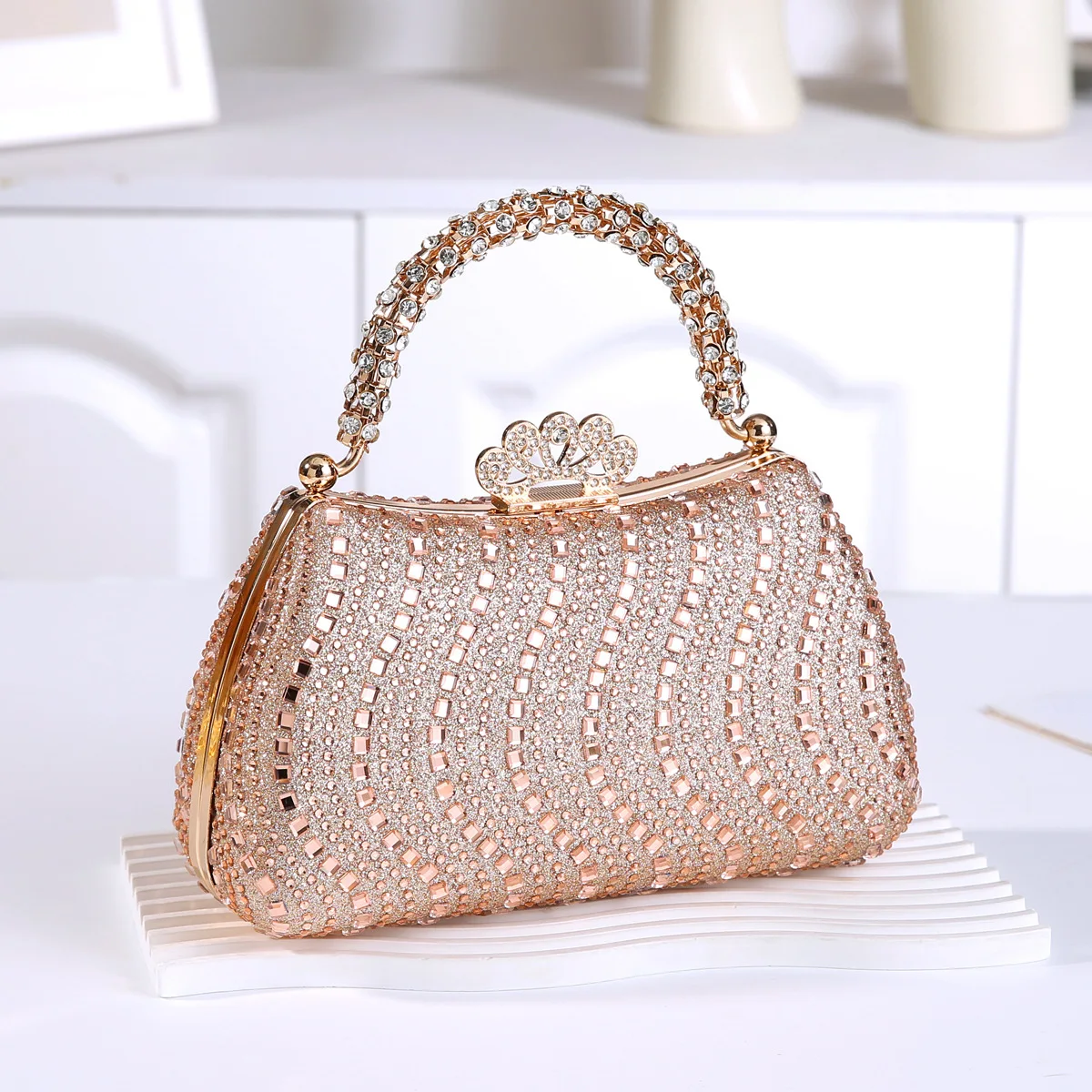 

Women's Dinner Bag Phoenix Crown Buckle Diamond Handbag Banquet Dress Cheongsam Bag handbag clutch purse