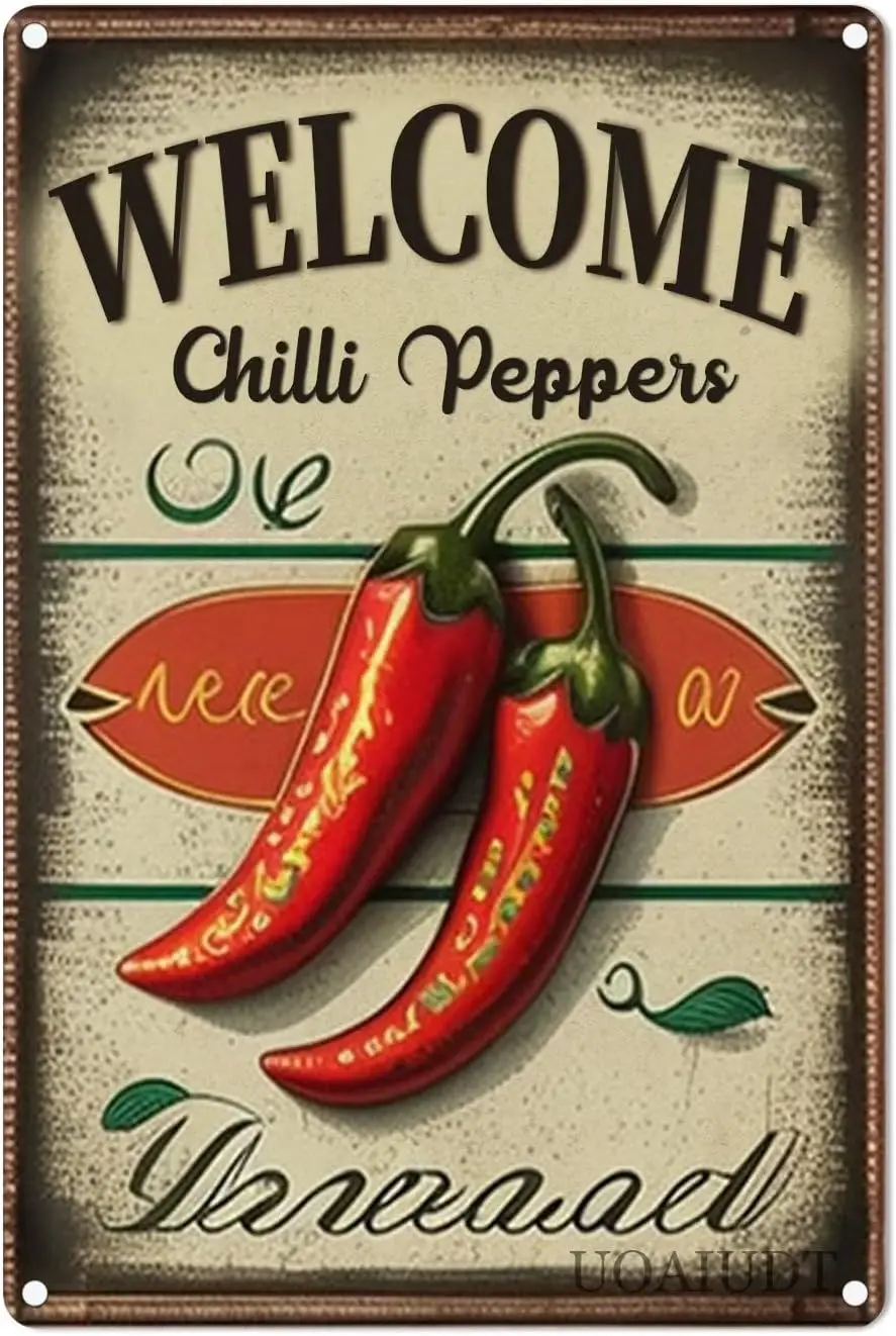 Retro Paintings Canvas Wall Art Chilli Pepper Welcome Poster Modern Art Prints Canvas Posters Wall Decor Club Bar People Cave Gy