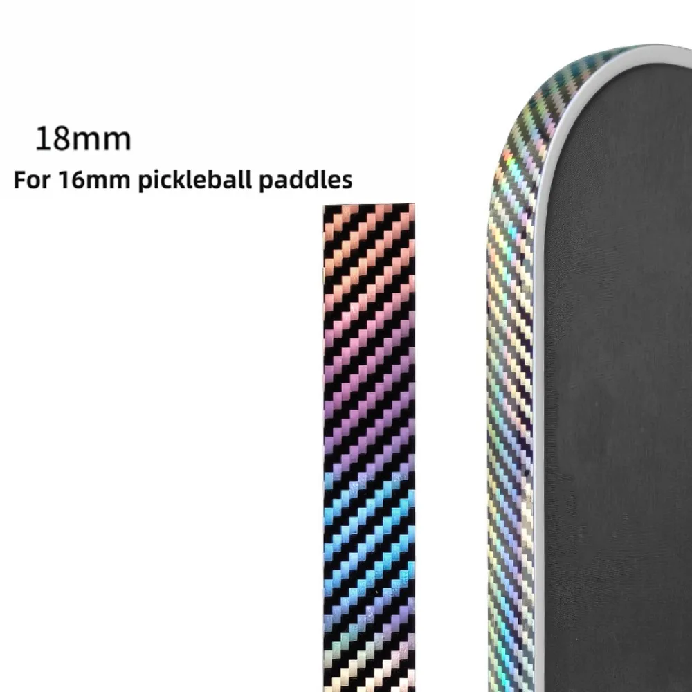 Laser Glittering Pickleball Racket Edge Sticker Luminous Scratch-proof Frame Protective Tape Anti-fall Shock Absorption