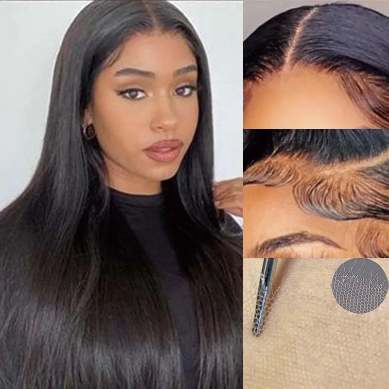 HD Lace Wig 13x6 Human Hair Wigs Pre Plucked Long Straight Wig Mainland China Remy Hair Lace Wigs Human Hair Easy Wear and Go