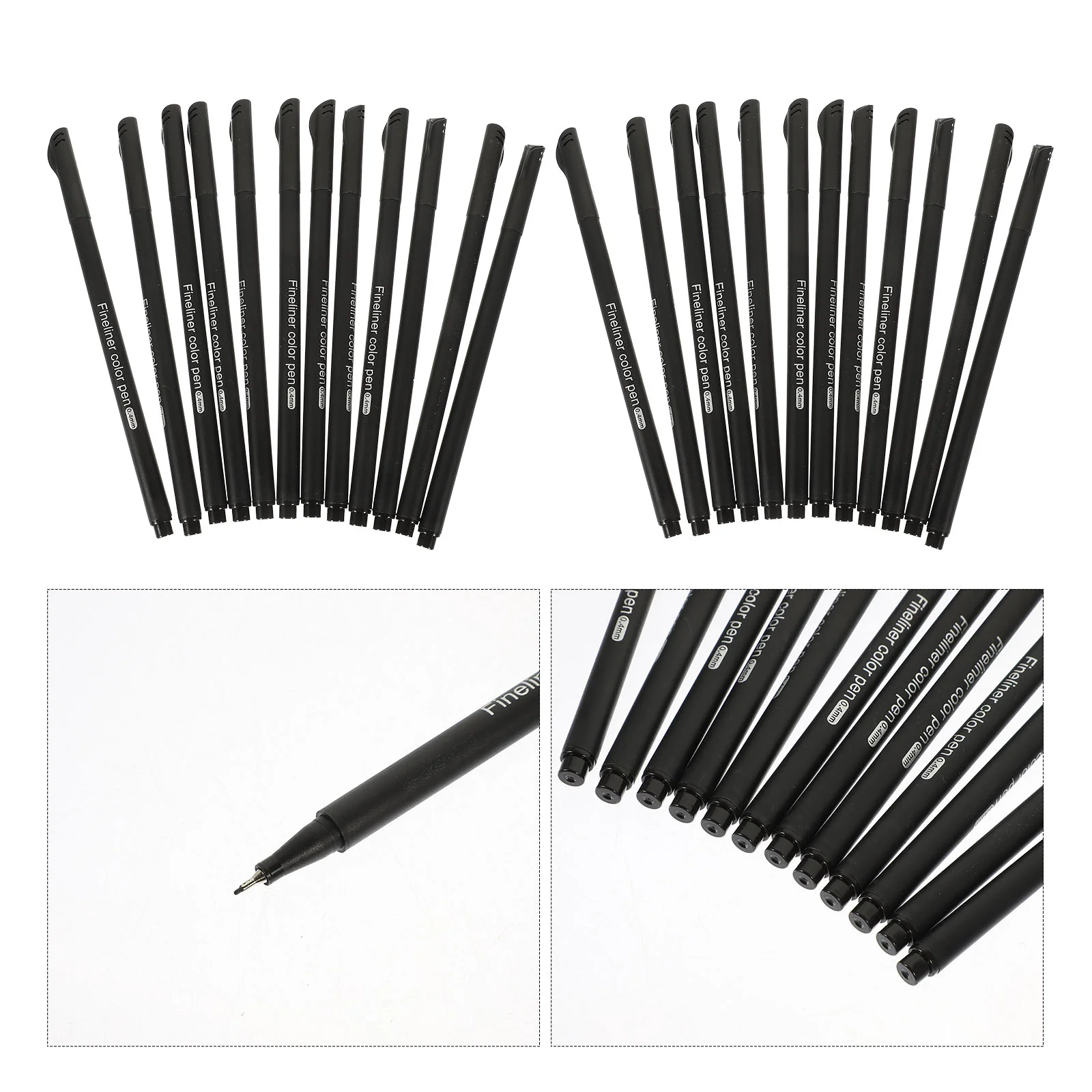 24 Pcs Hook Line Needle Pen Color Pens Maker Paint Stationery Supplies Multi-function Student Plastic