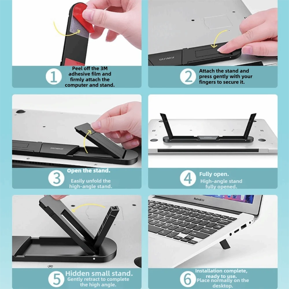Foldable Design Laptop Stand Portable Lightweight Computer Stand Height-Adjustable Heat Dissipation Laptop Holder Office Use