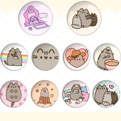 Preciosas insignias P-Pusheens, broche creativo con botón de hojalata, insignia con citas creativas, ropa, mochila, regalo de joyería para niños y amigos